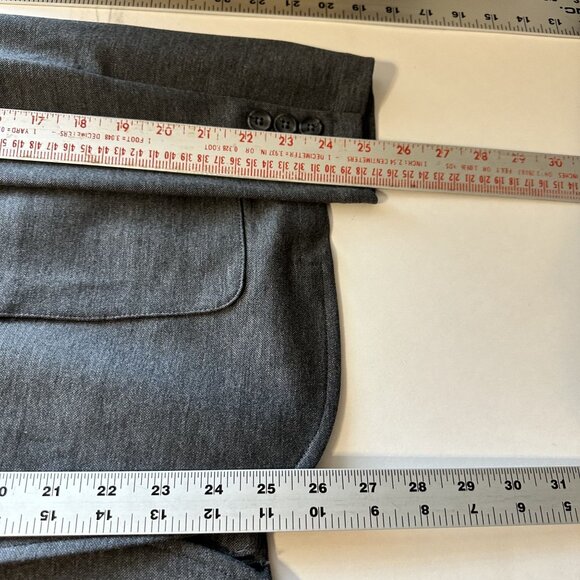 Mercer + Mettle Womens Slate Grey Blazer 2X Career Wear One Button Retro Style - Picture 5 of 8